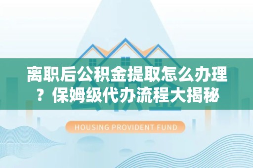 洛江离职后公积金提取怎么办理?保姆级代办流程大揭秘 洛江离职后公积金提取怎么办理?保姆级代办流程大揭秘