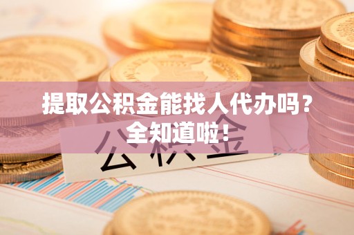 洛江提取公积金能找人代办吗？全知道啦！